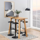 Finch Black Bar Stool Without Back Set Of 2 - Price Crash Furniture