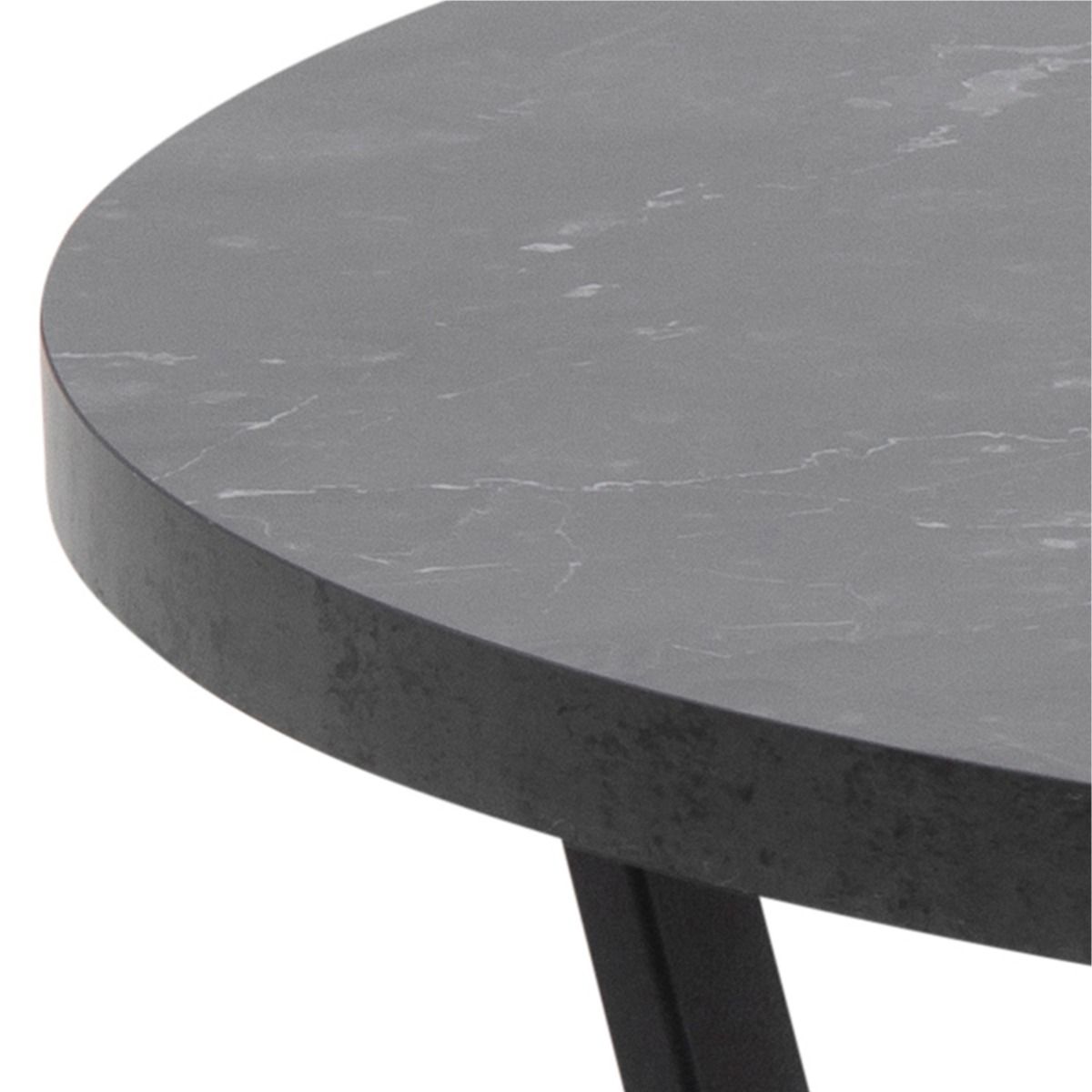 Amble Round Coffee Table With Black Marble Effect Top - Price Crash Furniture