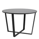 Amble Round Dining Table With Black Marble Effect Top - Price Crash Furniture