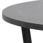 Amble Round Dining Table With Black Marble Effect Top - Price Crash Furniture