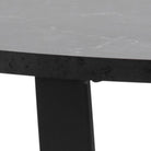 Amble Round Dining Table With Black Marble Effect Top - Price Crash Furniture