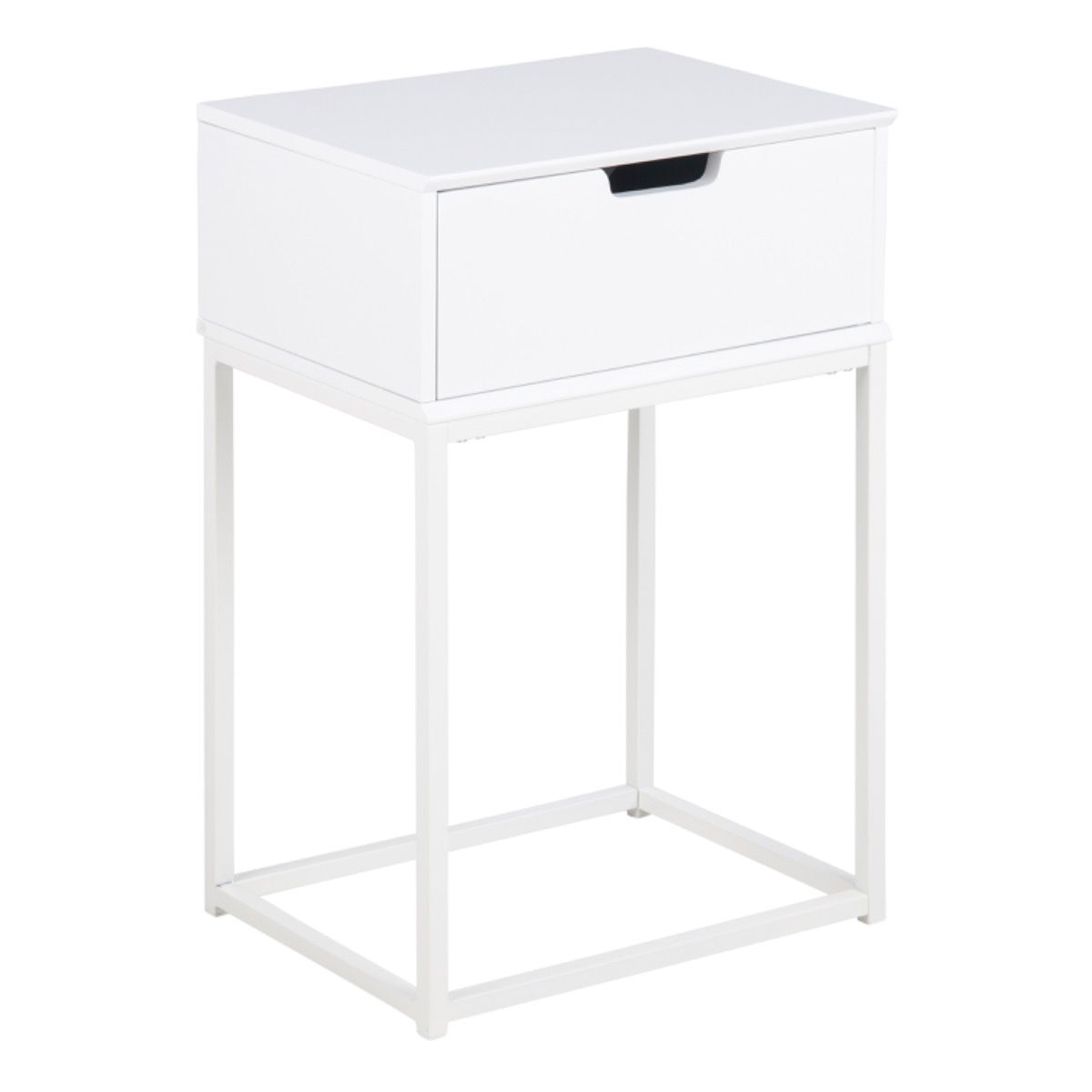 Mitra 1 Drawer Bedside Table In White - Price Crash Furniture