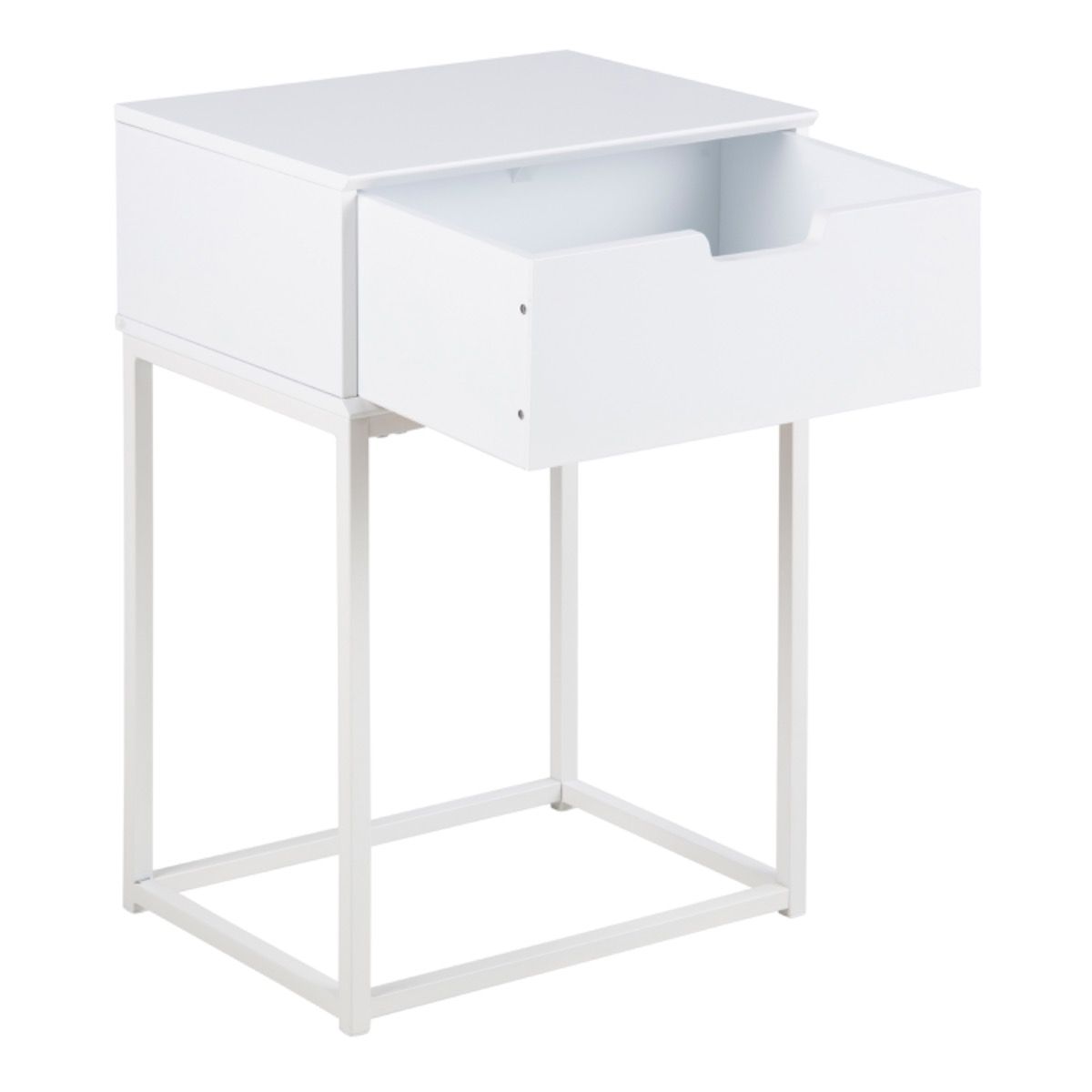 Mitra 1 Drawer Bedside Table In White - Price Crash Furniture