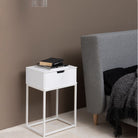 Mitra 1 Drawer Bedside Table In White - Price Crash Furniture