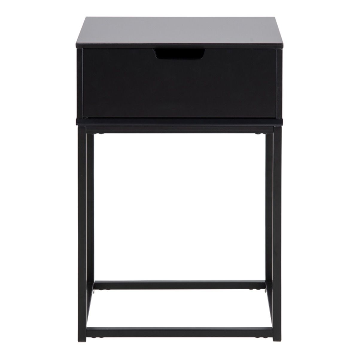 Mitra 1 Drawer Bedside Table In Black - Price Crash Furniture