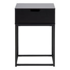 Mitra 1 Drawer Bedside Table In Black - Price Crash Furniture