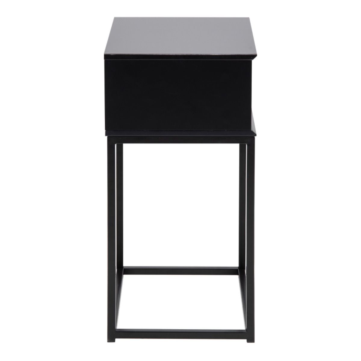 Mitra 1 Drawer Bedside Table In Black - Price Crash Furniture