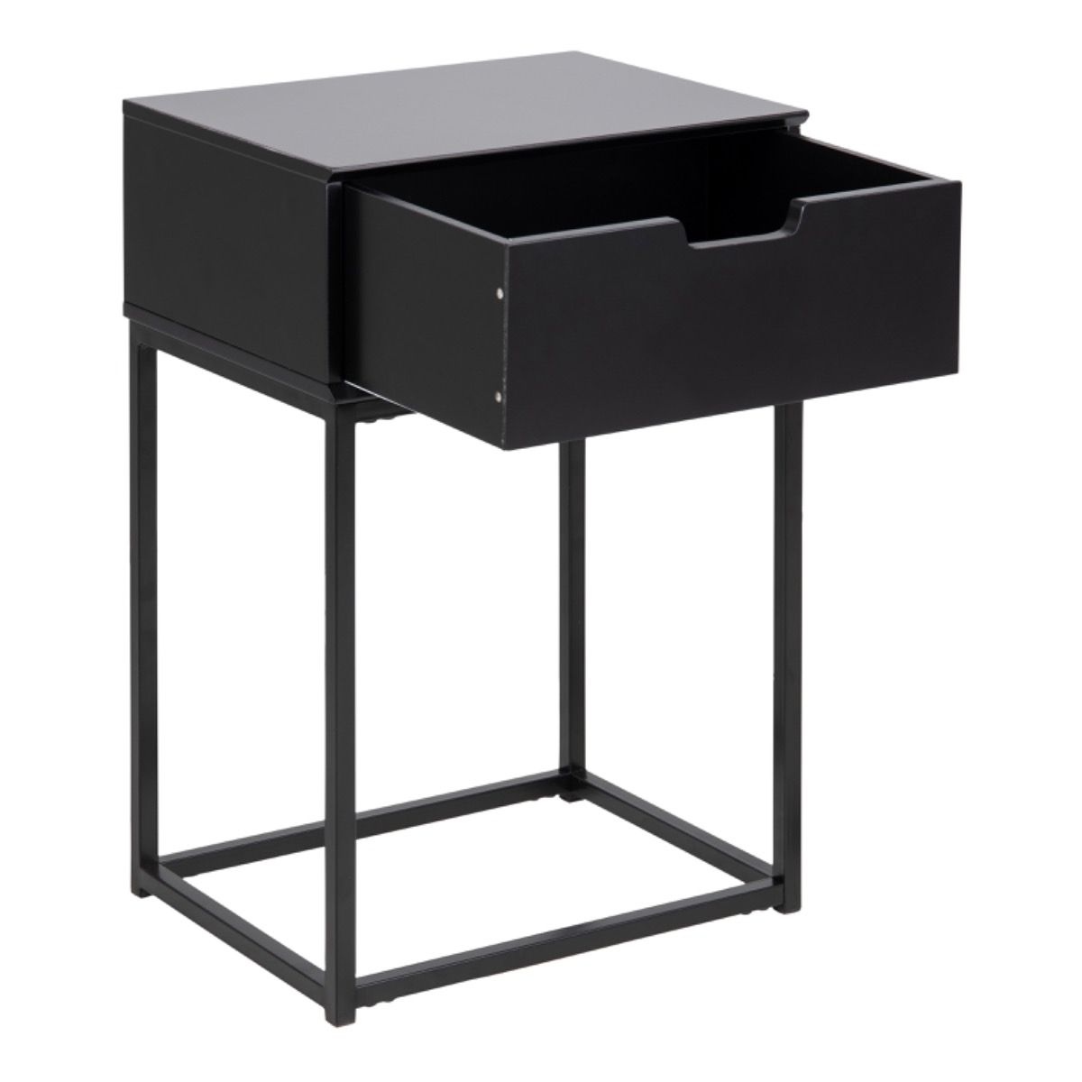 Mitra 1 Drawer Bedside Table In Black - Price Crash Furniture