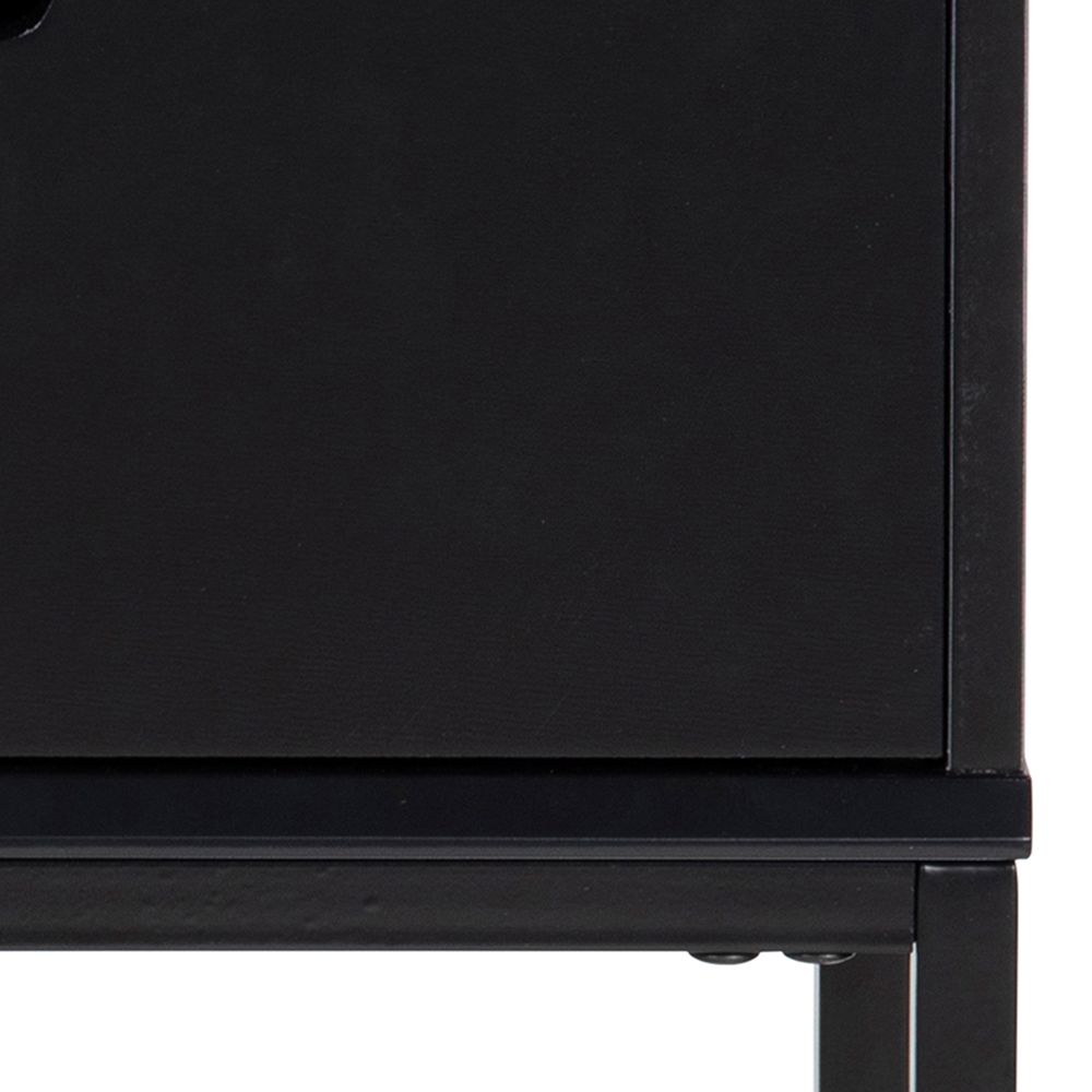 Mitra 1 Drawer Bedside Table In Black - Price Crash Furniture