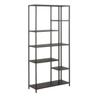 Newcastle Asymmetrical Bookcase With 6 Shelves In Matt Black - Price Crash Furniture