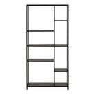 Newcastle Asymmetrical Bookcase With 6 Shelves In Matt Black - Price Crash Furniture