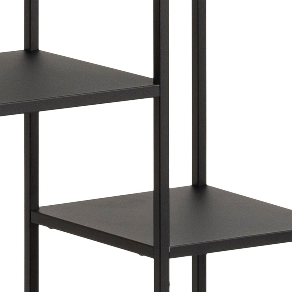 Newcastle Asymmetrical Bookcase With 6 Shelves In Matt Black - Price Crash Furniture