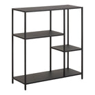 Newcastle Asymmetrical Bookcase With 3 Shelves In Matt Black - Price Crash Furniture