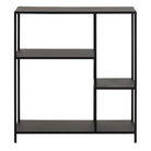 Newcastle Asymmetrical Bookcase With 3 Shelves In Matt Black - Price Crash Furniture