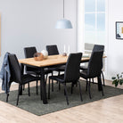 Brighton Dining Table In Oak With Herringbone Effect 180x95cm - Price Crash Furniture