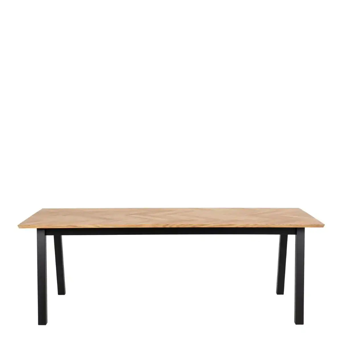 Brighton Dining Table In Oak With Herringbone Effect 220x95cm - Price Crash Furniture