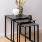 Katrine Ceramic Nest Of Tables In Black Set Of 3 - Price Crash Furniture