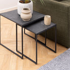 Infinity Nest Of Tables In Black Matt Set Of 2 - Price Crash Furniture