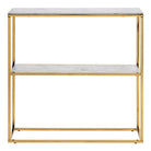 Alisma Console Table With Marble Effect Top & Gold Legs - Price Crash Furniture