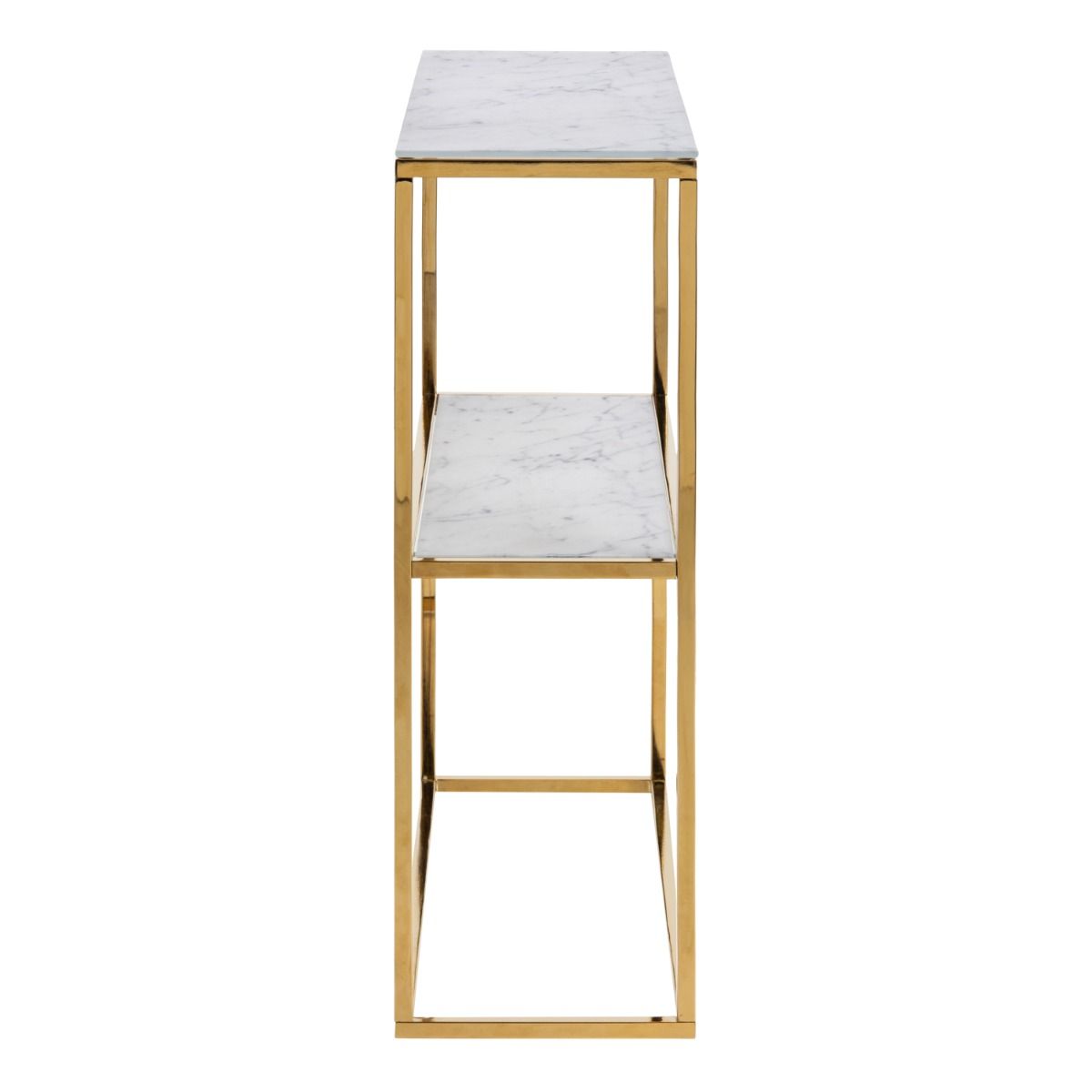 Alisma Console Table With Marble Effect Top & Gold Legs - Price Crash Furniture