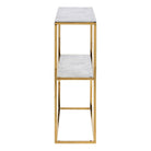 Alisma Console Table With Marble Effect Top & Gold Legs - Price Crash Furniture