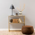 Alisma Console Table With Marble Effect Top & Gold Legs - Price Crash Furniture