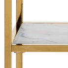 Alisma Console Table With Marble Effect Top & Gold Legs - Price Crash Furniture