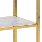 Alisma Console Table With Marble Effect Top & Gold Legs - Price Crash Furniture