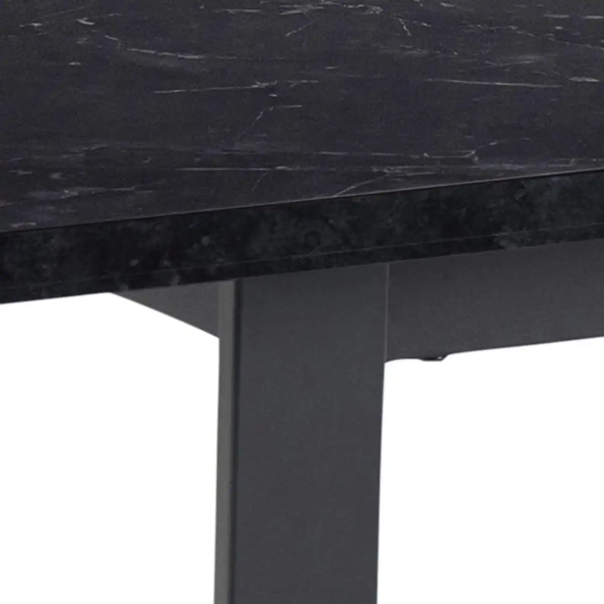 Amble Dining Table With Black Marble Effect Top & Black Legs - Price Crash Furniture