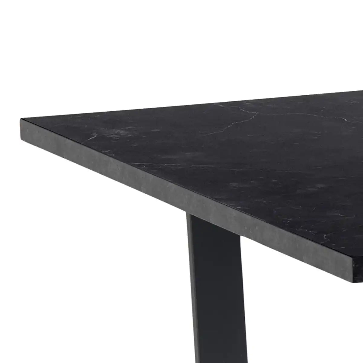 Amble Dining Table With Black Marble Effect Top & Black Legs - Price Crash Furniture