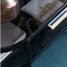 Bayonne Oval Coffee Table With Smoked Glass Top - Price Crash Furniture