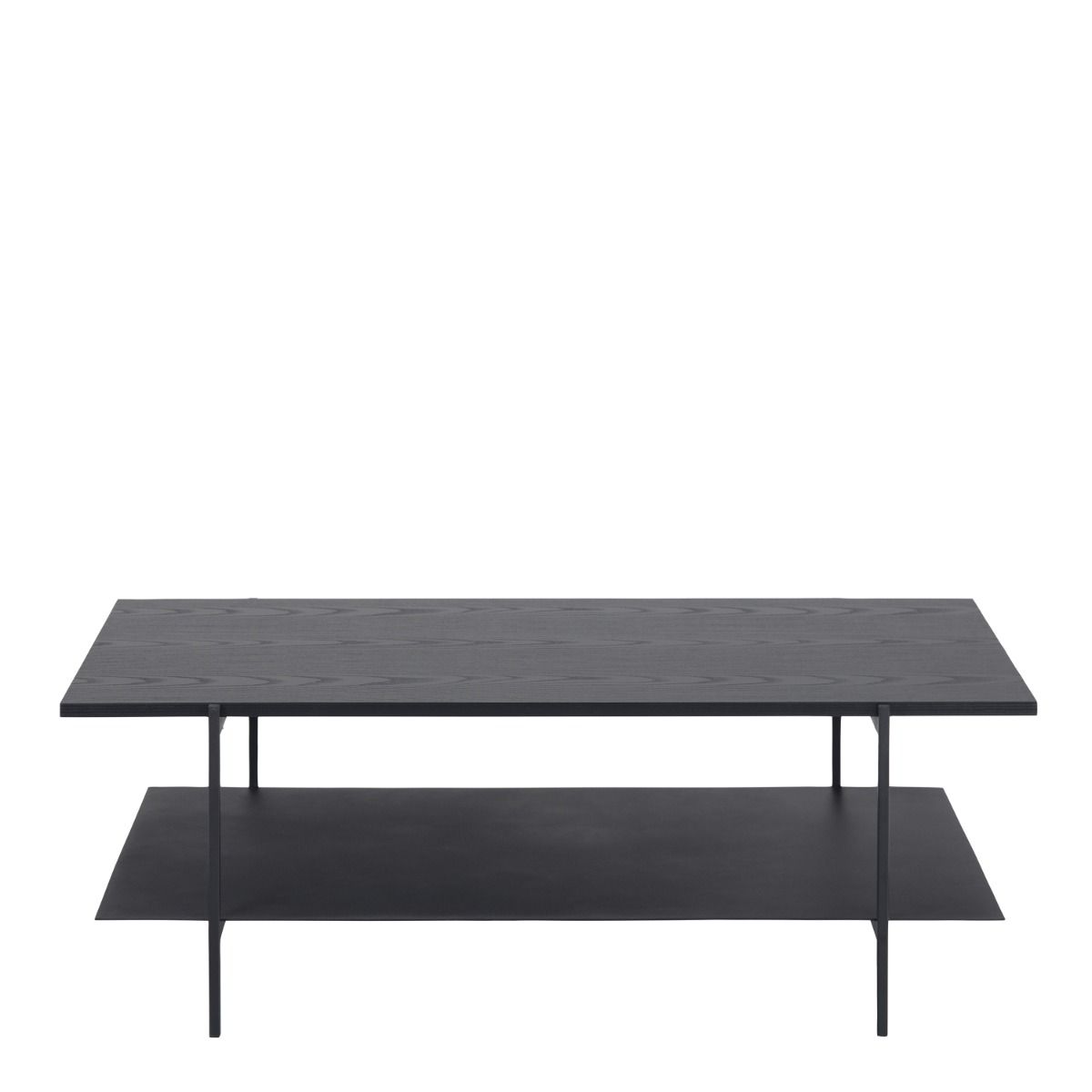 Angus Rectangular Coffee Table With Shelf In Black Ash - Price Crash Furniture