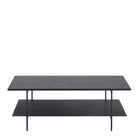 Angus Rectangular Coffee Table With Shelf In Black Ash - Price Crash Furniture