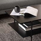 Angus Rectangular Coffee Table With Shelf In Black Ash - Price Crash Furniture