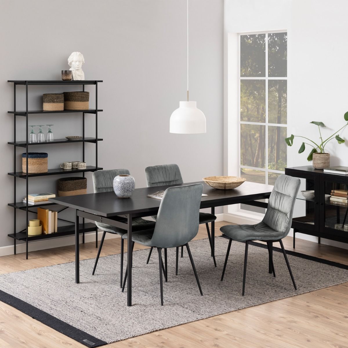 Angus 8 Seat Rectangular Dining Table In Black Ash - Price Crash Furniture