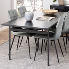 Angus 8 Seat Rectangular Dining Table In Black Ash - Price Crash Furniture