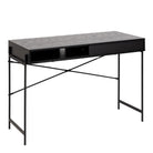 Angus Office Desk With Sliding Door In Black Ash - Price Crash Furniture