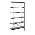 Angus Bookcase With 5 Shelves In Black - Price Crash Furniture