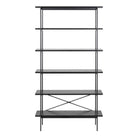 Angus Bookcase With 5 Shelves In Black - Price Crash Furniture