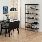 Angus Bookcase With 5 Shelves In Black - Price Crash Furniture