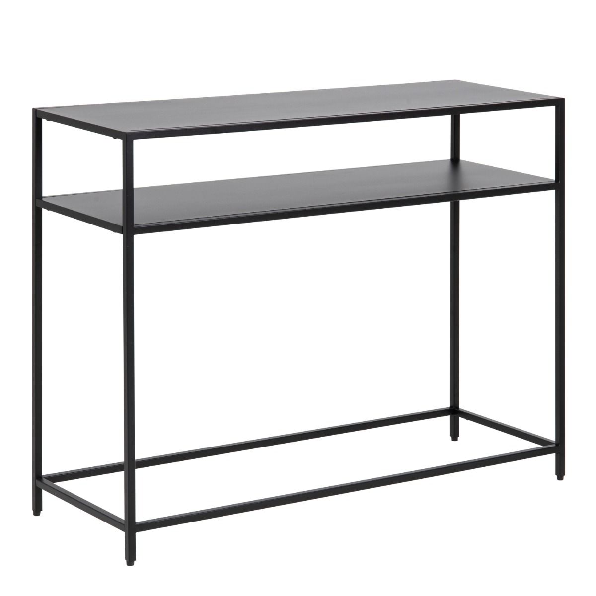 Newcastle Console Table With Open Shelf In Matt Black - Price Crash Furniture