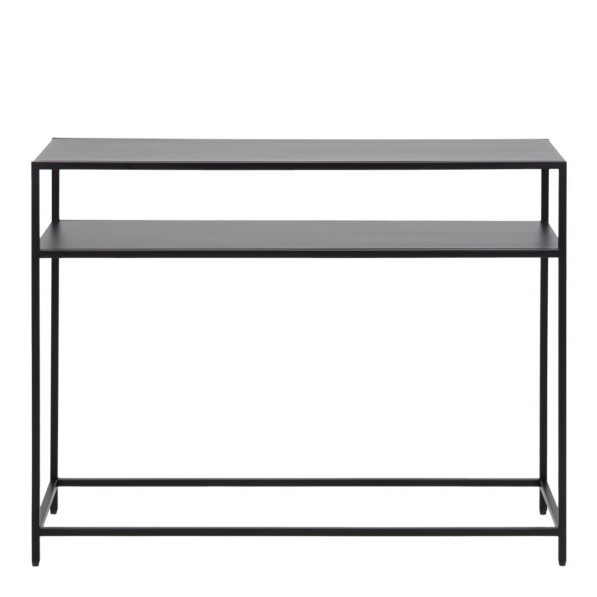 Newcastle Console Table With Open Shelf In Matt Black - Price Crash Furniture