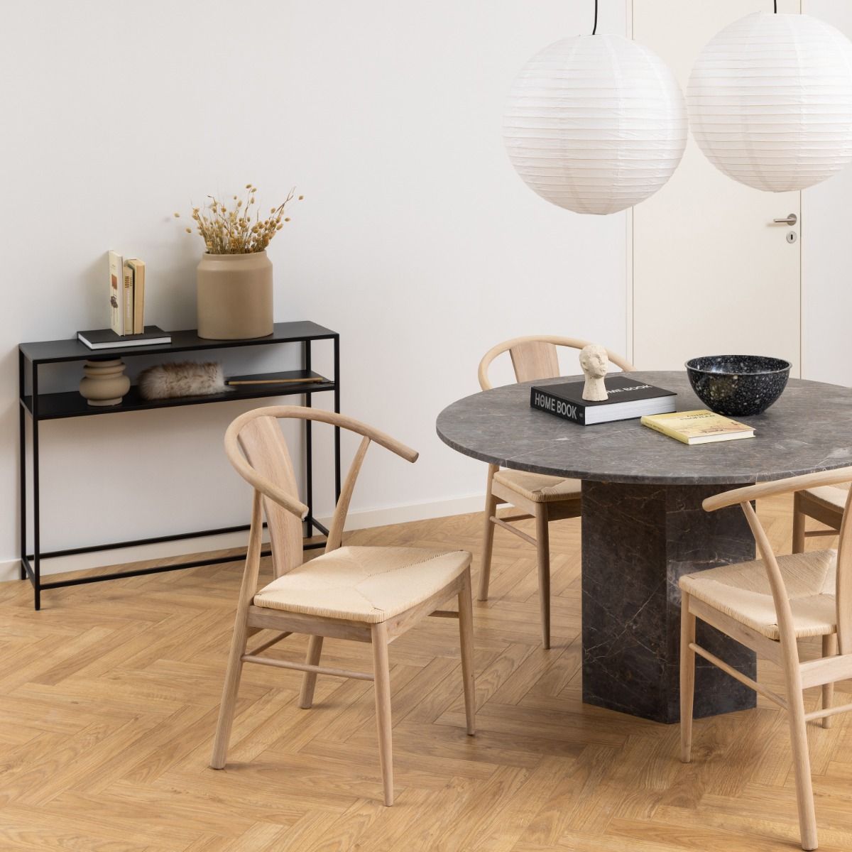 Newcastle Console Table With Open Shelf In Matt Black - Price Crash Furniture