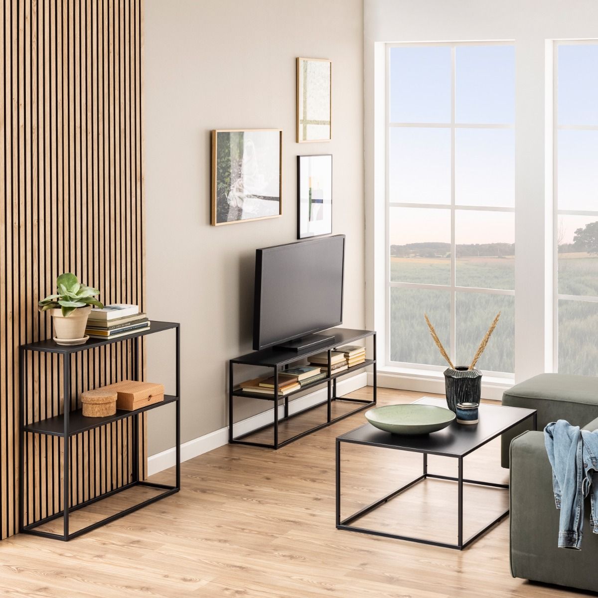 Newcastle Console Table With Open Shelf In Matt Black - Price Crash Furniture