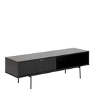 Angus 140cm TV Cabinet With 1 Sliding Door In Black Ash Melamine - Price Crash Furniture