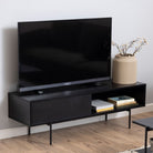 Angus 140cm TV Cabinet With 1 Sliding Door In Black Ash Melamine - Price Crash Furniture