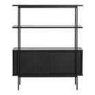 Angus Small Bookcase With 2 Sliding Doors In Black Ash - Price Crash Furniture