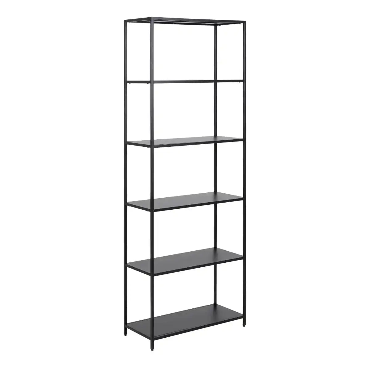 Newcastle Tall Bookcase With 5 Shelves In Matt Black - Price Crash Furniture