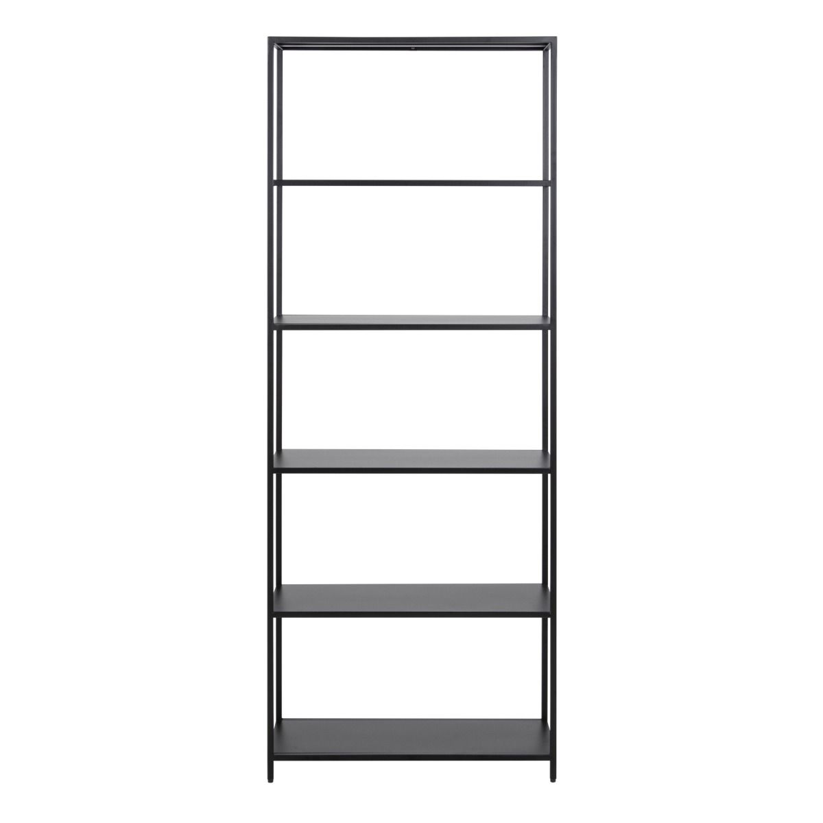 Newcastle Tall Bookcase With 5 Shelves In Matt Black - Price Crash Furniture