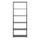 Newcastle Tall Bookcase With 5 Shelves In Matt Black - Price Crash Furniture